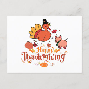 Happy thanksgiving Boskap och Pumpkins Vykort