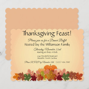 Happy thanksgiving-buffert/middagsbjudning inbjudningar