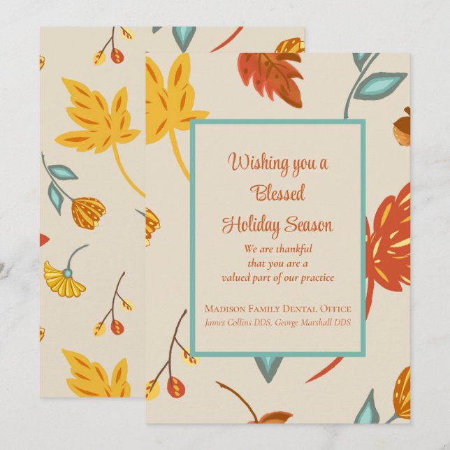 Happy thanksgiving Business Helgdag Card (Fram/baksida)