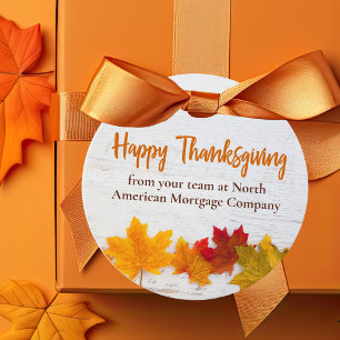 Happy thanksgiving Business Höst löv Company Compa Gåvor Etiketter