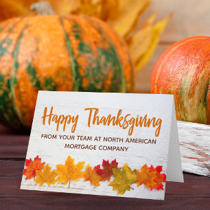 Happy thanksgiving Business Höst löv Company Compa Kort