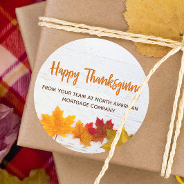 Happy thanksgiving Business Höst löv Company Compa Runt Klistermärke
