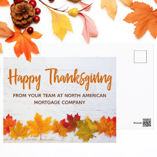 Happy thanksgiving Business Höst löv Company Compa Vykort