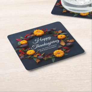 Happy thanksgiving Business Pumpkin Dinner Party Underlägg Papper Kvadrat
