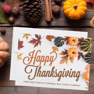 Happy thanksgiving Business Pumpkin Photo Anpassni Kort