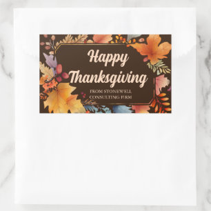 Happy thanksgiving Business Vintage Brown Löv Rektangulärt Klistermärke