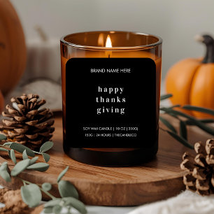 Happy thanksgiving Candle Minimalistisk Fyrkantigt Klistermärke