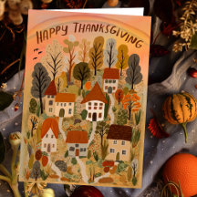 Happy thanksgiving Charming Autumn Village Fall