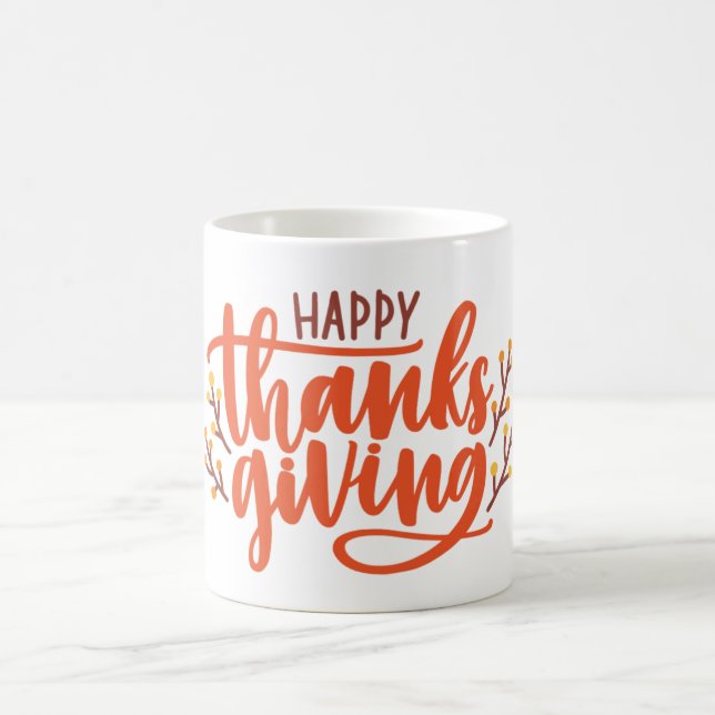Happy Thanksgiving Classic Coffee Mug JCoCustom Kaffemugg (Center)
