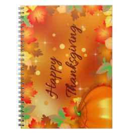 Happy thanksgiving Colorful Höst löv Anteckningsbok Med Spiral