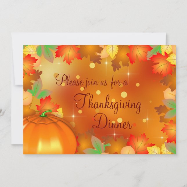 Happy thanksgiving Colorful Höst löv Inbjudningar (Framsida)