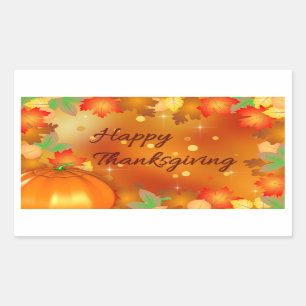 Happy thanksgiving Colorful Höst löv Rektangulärt Klistermärke