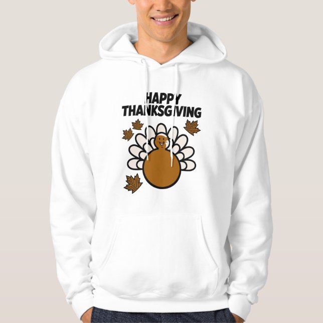 Happy Thanksgiving Comic Fall Tee Hoodie (Framsida)
