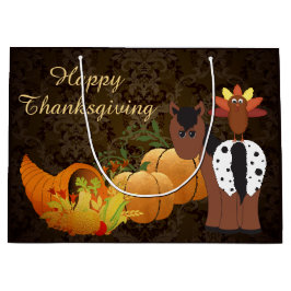 Happy thanksgiving Cute Appaloosa Horse och Turkie