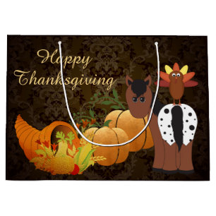 Happy thanksgiving Cute Appaloosa Horse och Turkie