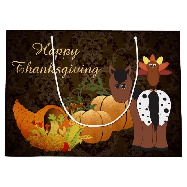 Happy thanksgiving Cute Appaloosa Horse och Turkie (Framsidan)