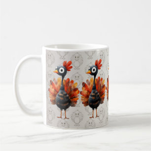 Happy thanksgiving Cute Colorful Baby Turkiet Kaffemugg