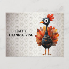 Happy thanksgiving Cute Colorful Baby Turkiet Vykort