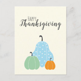 Happy thanksgiving Cute Pumpkins Grönt Blue Orange Vykort