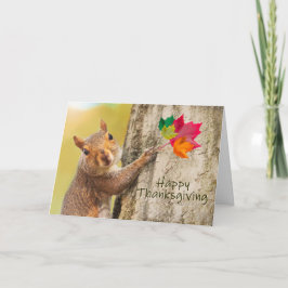Happy thanksgiving Cute Squirrel Helgkort