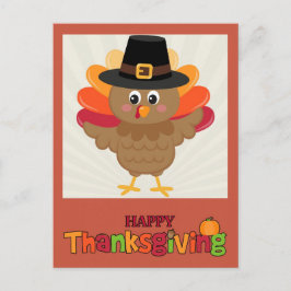 Happy thanksgiving Cute Tecknad Turkiet Vykort