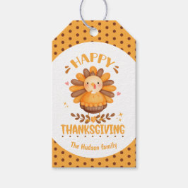 Happy thanksgiving Cute Turkey Gift Märkres Presentetikett