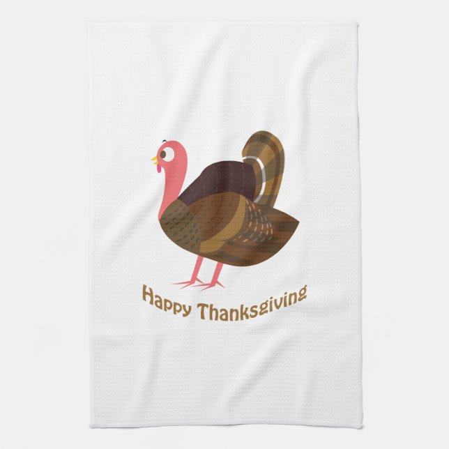 Happy thanksgiving! Cute Turkey Kökshandduk (Vertikal)