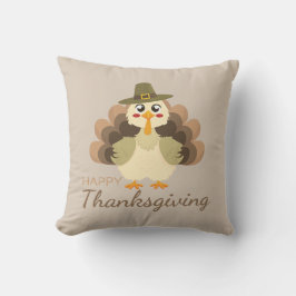 Happy Thanksgiving Cute Turkey Kudde