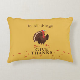 Happy thanksgiving Cute Turkey - tacksam citat Prydnadskudde