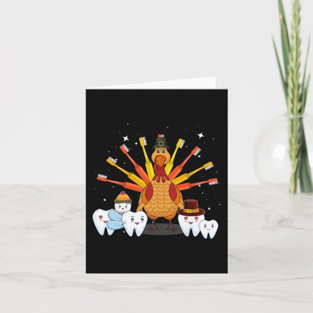 Happy thanksgiving Cute Turkey Teth Toothbrush De Kort (Framsida)