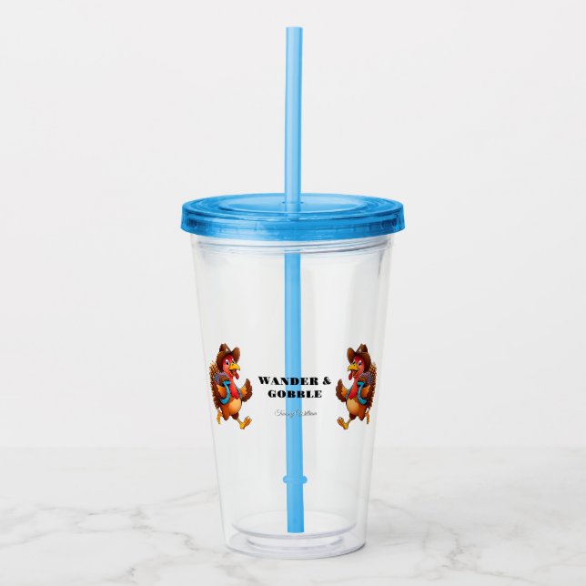 Happy thanksgiving Cute Turkey Travel Take Away Mugg (Framsida)