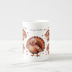 Happy thanksgiving Cute Turkiet Benporslin Mugg