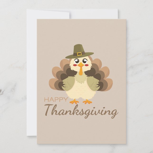 Happy thanksgiving Cute Turkiet Julkort (Framsida)