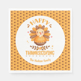 Happy thanksgiving Cute Turkiet Pappra servitor Pappersservett