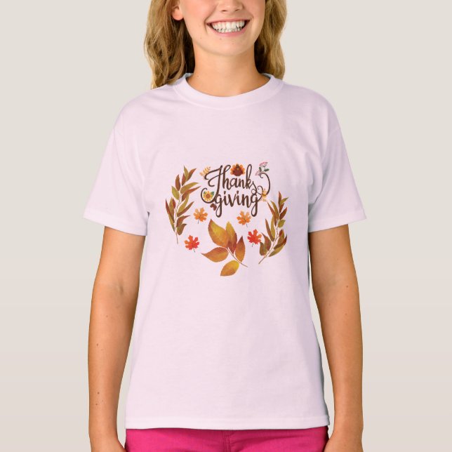 Happy thanksgiving Cute Turkiet T Shirt (Framsida)