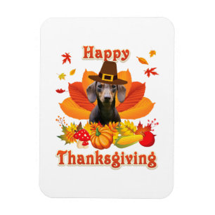 Happy thanksgiving Dachshund Hundägare Djurälskare Magnet
