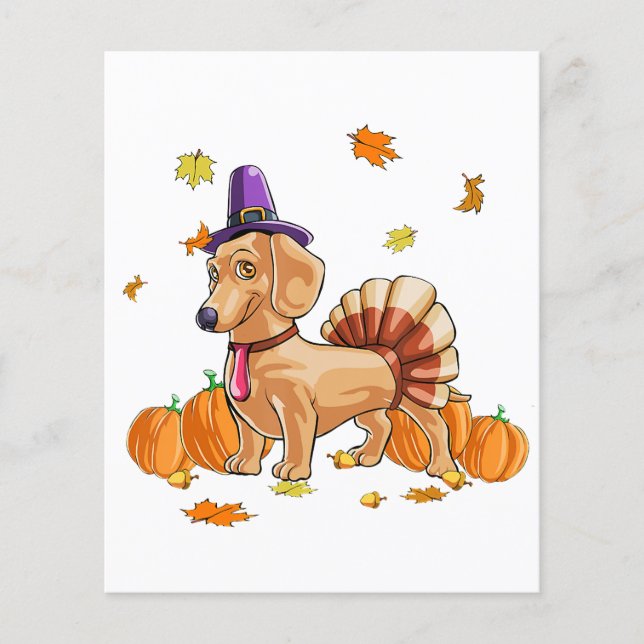 Happy thanksgiving Dachshund Turkey Costume T Roli Flygblad (Framsidan)