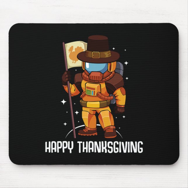 Happy thanksgiving Dag Astronaut Turkiet Flagga Fa Musmatta (Framsidan)