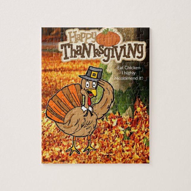 happy thanksgiving Dag Jigszawa Puzzle Pussel (Vertikal)