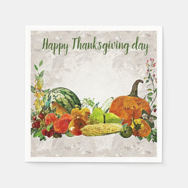 Happy thanksgiving dag pappersservett (Framsidan)