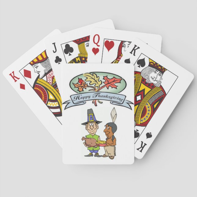 Happy thanksgiving-dagars uppspelningskortsdek casinokort (Baksidan)