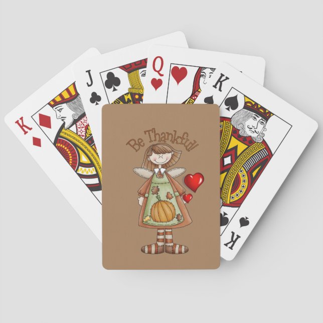 Happy thanksgiving-dagars uppspelningskortsdek casinokort (Baksidan)