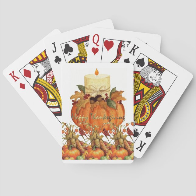 Happy thanksgiving-dagars uppspelningskortsdek casinokort (Baksidan)
