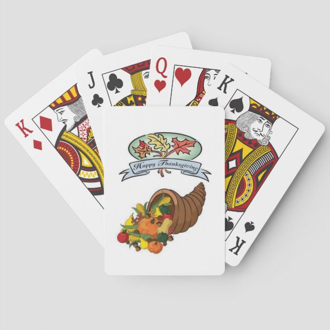 Happy thanksgiving-dagars uppspelningskortsdek casinokort (Baksidan)