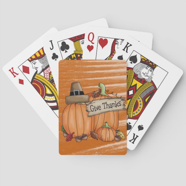 Happy thanksgiving-dagars uppspelningskortsdek casinokort (Baksidan)