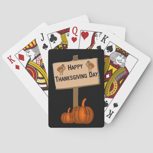 Happy thanksgiving-dagars uppspelningskortsdek casinokort (Baksidan)