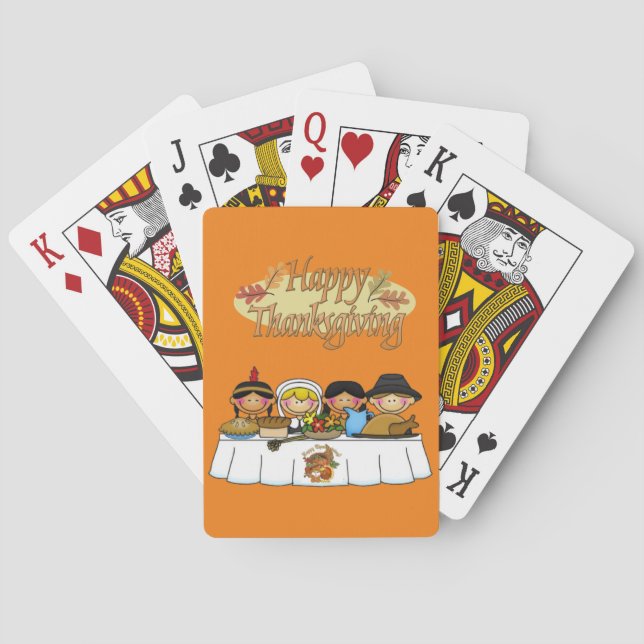 Happy thanksgiving-dagars uppspelningskortsdek casinokort (Baksidan)