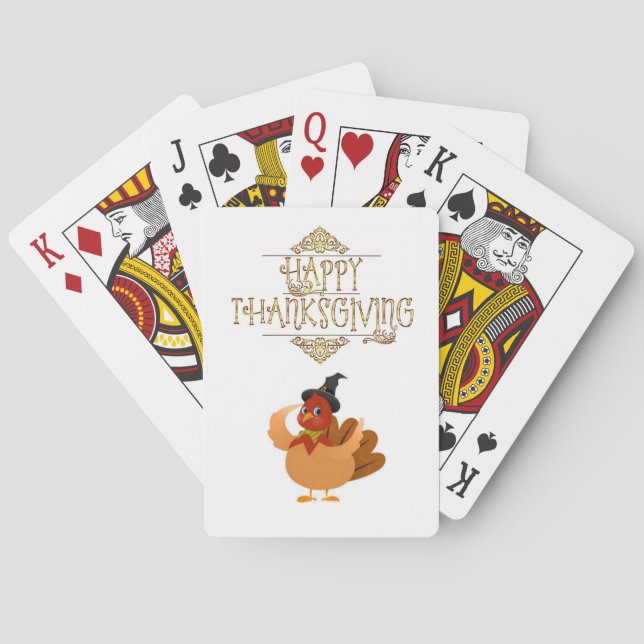 Happy thanksgiving-dagars uppspelningskortsdek casinokort (Baksidan)