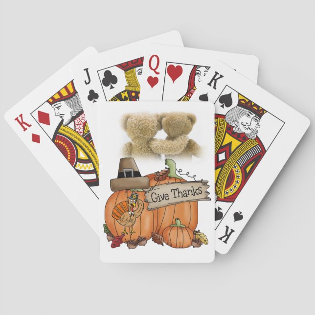 Happy thanksgiving-dagars uppspelningskortsdek casinokort (Baksidan)