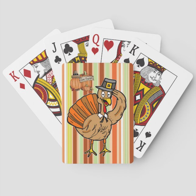 Happy thanksgiving-dagars uppspelningskortsdek casinokort (Baksidan)